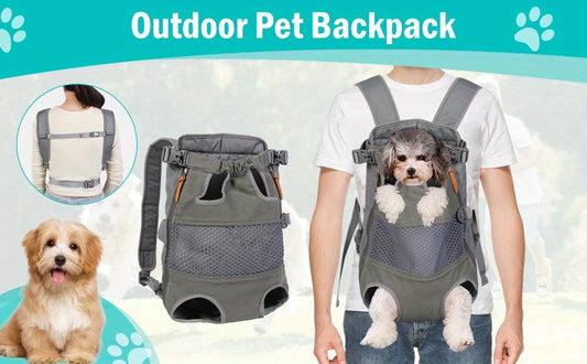 Gray Black outdoor pet backpack, dog backpack, pet carrier, outdoor dog gear, pet travel, dog transportation, V1102-136-BLA-73732