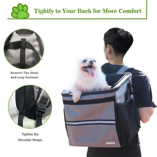 bicycle dog carrier, front mounted dog carrier, dog bike transport, pet cycling accessory, dog bike basket, V1102-136-GRA-26257