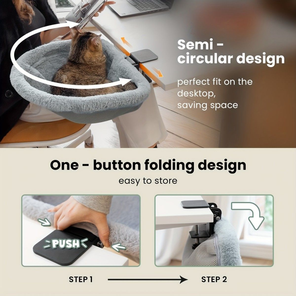 hanging cat bed, cat resting place, space - saving cat bed, cat furniture, high - quality cat bed V1102-136-GRA-45464