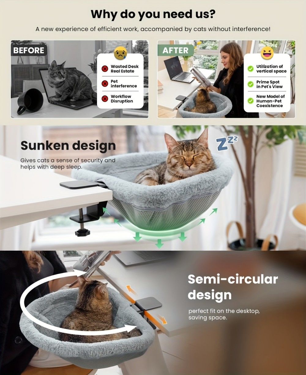 hanging cat bed, cat resting place, space - saving cat bed, cat furniture, high - quality cat bed V1102-136-GRA-45464