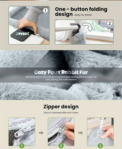 hanging cat bed, cat resting place, space - saving cat bed, cat furniture, high - quality cat bed V1102-136-GRA-45464