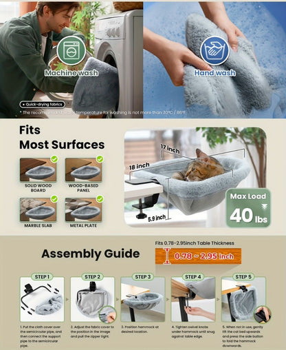 hanging cat bed, cat resting place, space - saving cat bed, cat furniture, high - quality cat bed V1102-136-GRA-45464