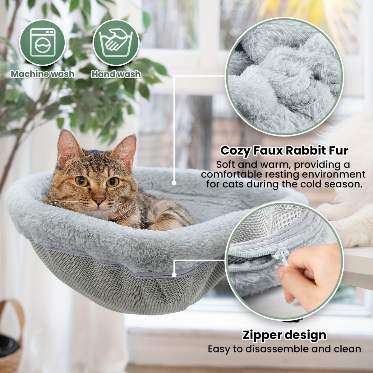 hanging cat bed, cat resting place, space - saving cat bed, cat furniture, high - quality cat bed V1102-136-GRA-45464
