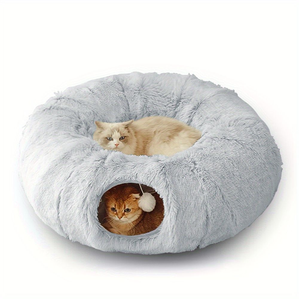cat bed, fluffy cat bed, cat hide - away bed, multi - cat bed, pet furniture V1102-136-GRE-44379