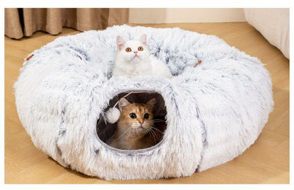 cat bed, fluffy cat bed, cat hide - away bed, multi - cat bed, pet furniture V1102-136-GRE-44379