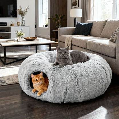 cat bed, fluffy cat bed, cat hide - away bed, multi - cat bed, pet furniture V1102-136-GRE-44379