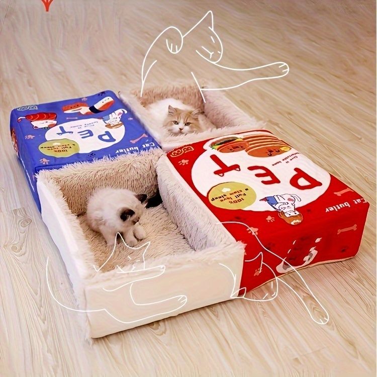 cat bed, sushi - themed, pet habitat, high - quality, value for money-blue V1102-136-RED-M-89916