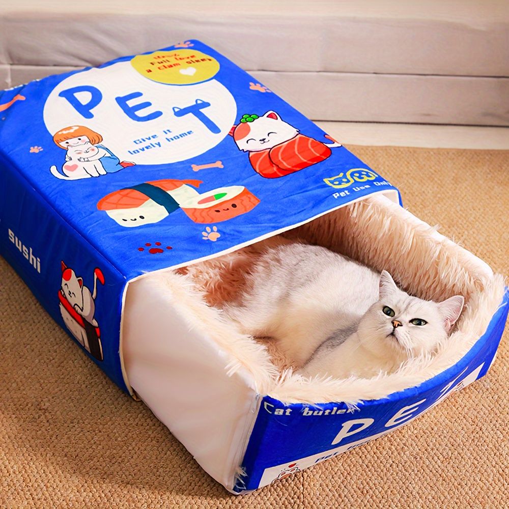 cat bed, sushi - themed, pet habitat, high - quality, value for money-blue V1102-136-RED-M-89916