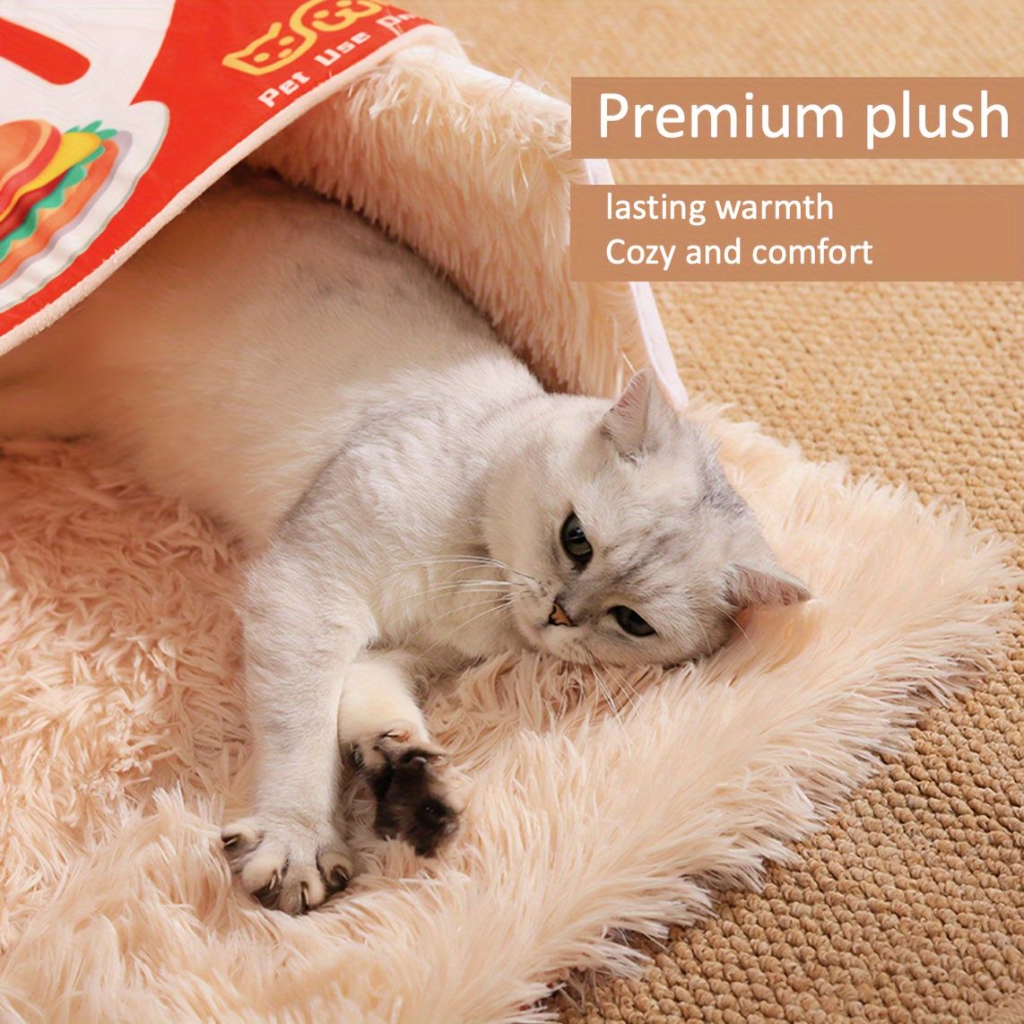 cat bed, sushi - themed, pet habitat, high - quality, value for money-blue V1102-136-RED-M-89916