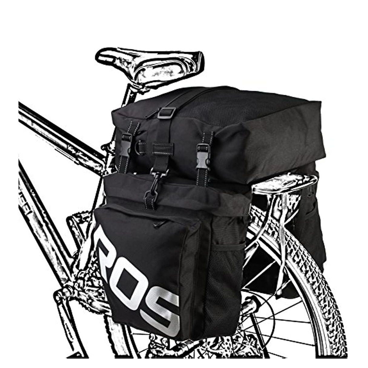 Bicycle Rear Rack Bag Set - Durable & Spacious Cycling Storage-black V1102-139-BLA-02260