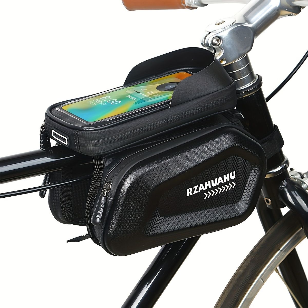 Bicycle Phone Bag for 7-Inch Devices, Durable Bike Accessory V1102-139-BLA-22267