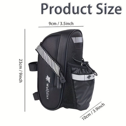 Bicycle Tail Bag with Quick Access Kettle Pocket & Reflective Safety Light V1102-139-BLA-38274