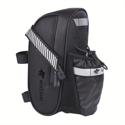Bicycle Tail Bag with Quick Access Kettle Pocket & Reflective Safety Light V1102-139-BLA-38274
