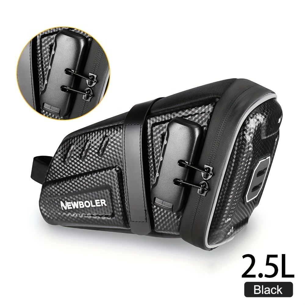 Bicycle Saddle Bag - Large Capacity Water-Resistant Storage for Cycling Essentials V1102-139-BLA-80416