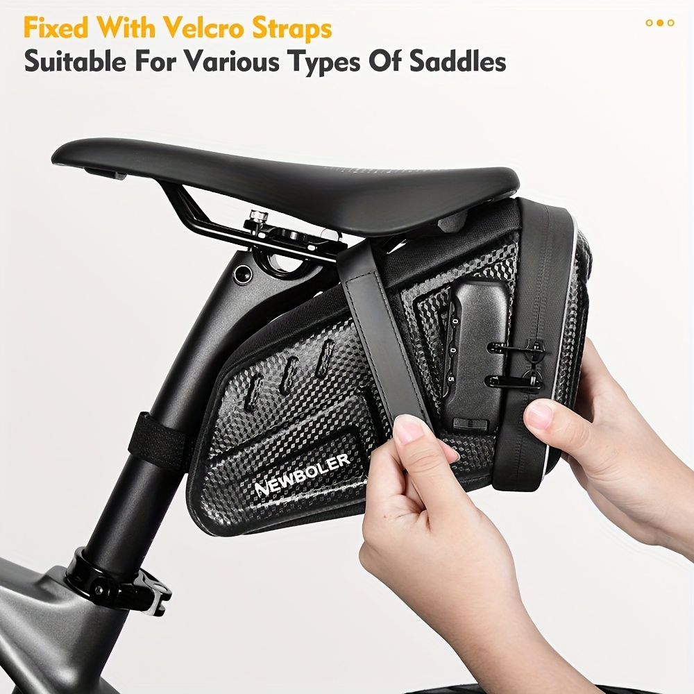 Bicycle Saddle Bag - Large Capacity Water-Resistant Storage for Cycling Essentials V1102-139-BLA-80416