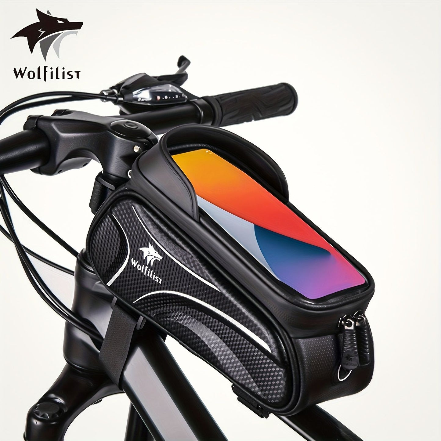 Bicycle Phone Bag for 7-Inch Devices, Durable Bike Accessory V1102-139-BLA-83763