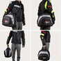 Black White motorcycle shoulder bag, Pro Biker bag, biking accessory, high-quality bag, durable bag, biker V1102-139-WHI-11456