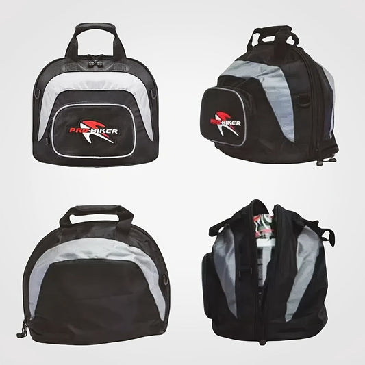 Black White motorcycle shoulder bag, Pro Biker bag, biking accessory, high-quality bag, durable bag, biker V1102-139-WHI-11456
