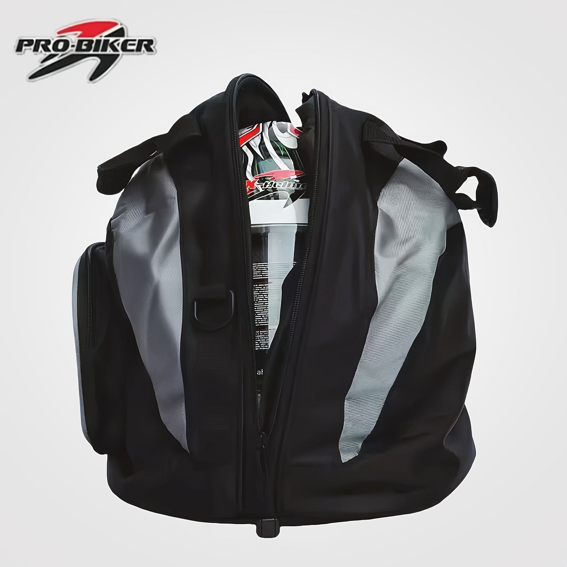 Black White motorcycle shoulder bag, Pro Biker bag, biking accessory, high-quality bag, durable bag, biker V1102-139-WHI-11456