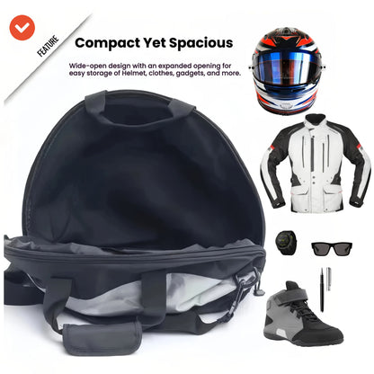 Black White motorcycle shoulder bag, Pro Biker bag, biking accessory, high-quality bag, durable bag, biker V1102-139-WHI-11456