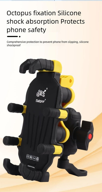 Motorcycle Phone Mount Octopus Fixation Anti-Shock Anti-Shake V1102-140-BLA-25585