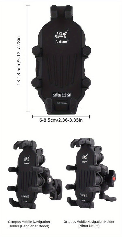 Motorcycle Phone Mount Octopus Fixation Anti-Shock Anti-Shake V1102-140-BLA-25585