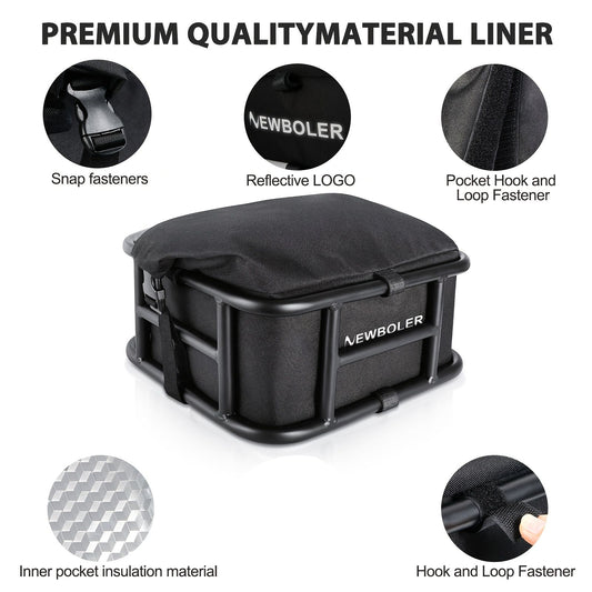 Black bike rear rack, universal bike rack, bicycle cargo rack, bike storage, cycling accessories, Australia V1102-140-BLA-40007