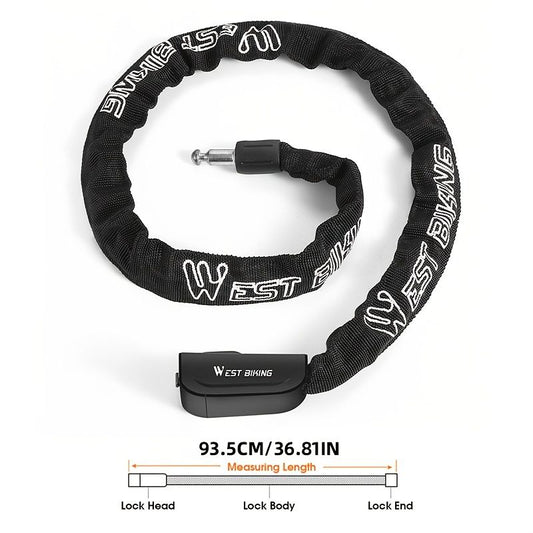 bike chain lock, bicycle security, high-quality bike lock, durable bike chain, stylish bike lock, hardened V1102-140-BLA-89040
