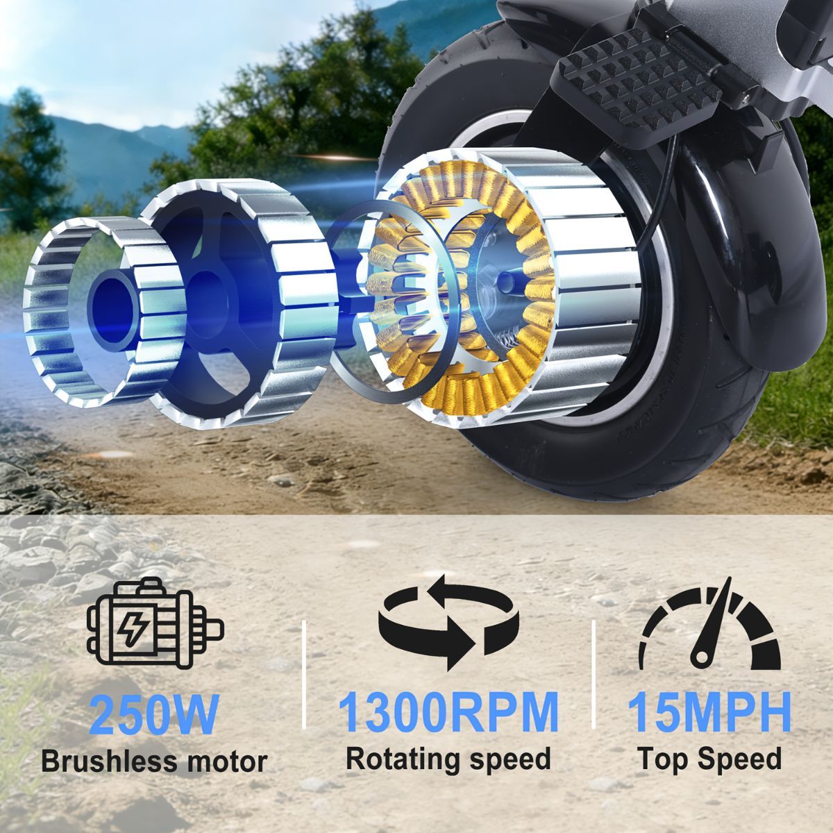 Foldable Electric Tricycle Lightweight Electric Scooter Home Electric Mobility - Silver - Size 36V8A250W