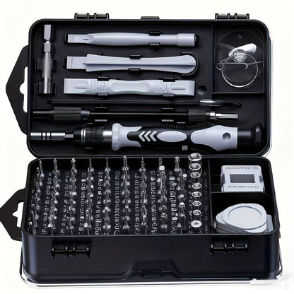 Black precision screwdriver set, drill bit set, DIY tools, professional tools, high-quality tools, V1102-145-BLA-30313