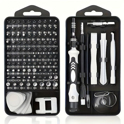 Black precision screwdriver set, drill bit set, DIY tools, professional tools, high-quality tools, V1102-145-BLA-30313