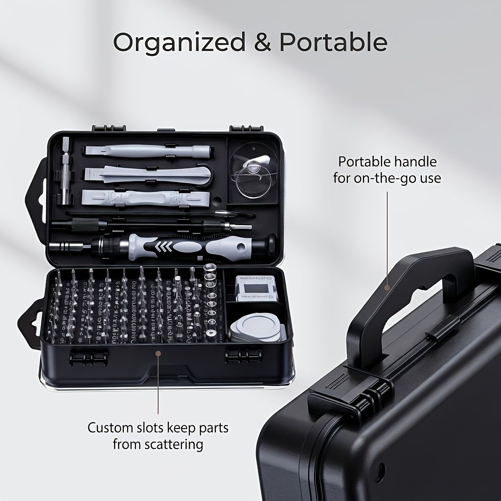 Black precision screwdriver set, drill bit set, DIY tools, professional tools, high-quality tools, V1102-145-BLA-30313
