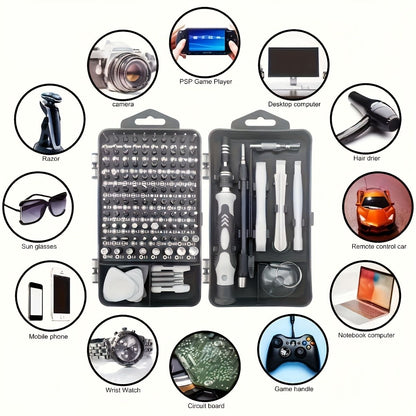 Black precision screwdriver set, drill bit set, DIY tools, professional tools, high-quality tools, V1102-145-BLA-30313