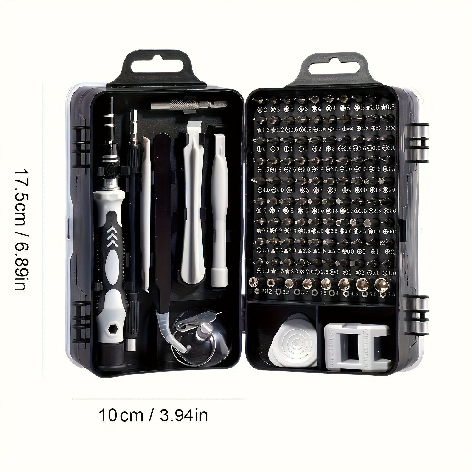 Black precision screwdriver set, drill bit set, DIY tools, professional tools, high-quality tools, V1102-145-BLA-30313