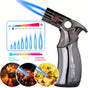 butane torch lighter, refillable torch lighter, air-permeable mesh lighter, mirror finish lighter, V1102-145-BLA-33420