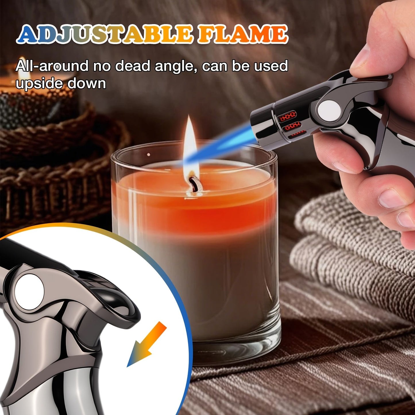 butane torch lighter, refillable torch lighter, air-permeable mesh lighter, mirror finish lighter, V1102-145-BLA-33420