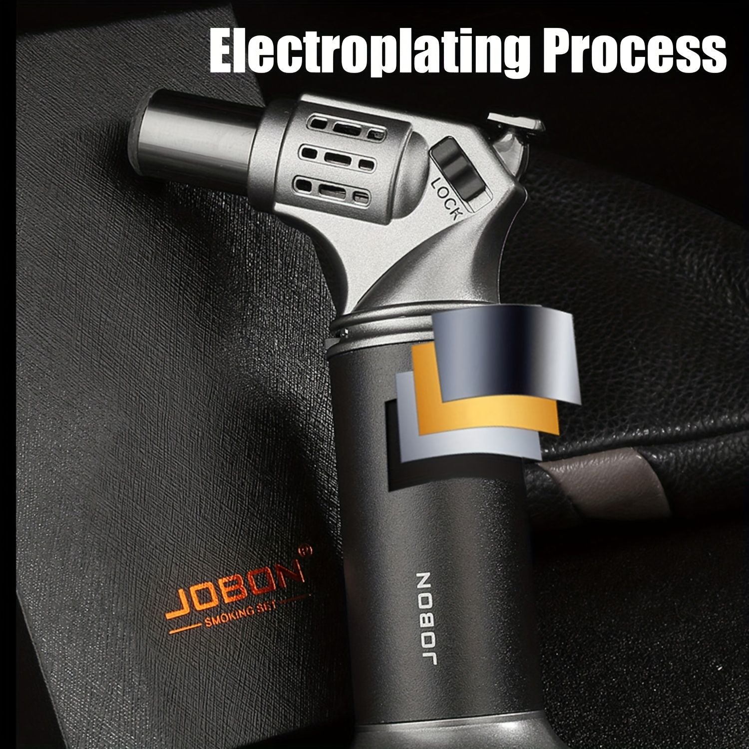 Jet Flame Torch Lighter, Wind-resistant Lighter, Refillable Butane Lighter, Electrician Soldering Tool, DIY V1102-145-BLA-63162