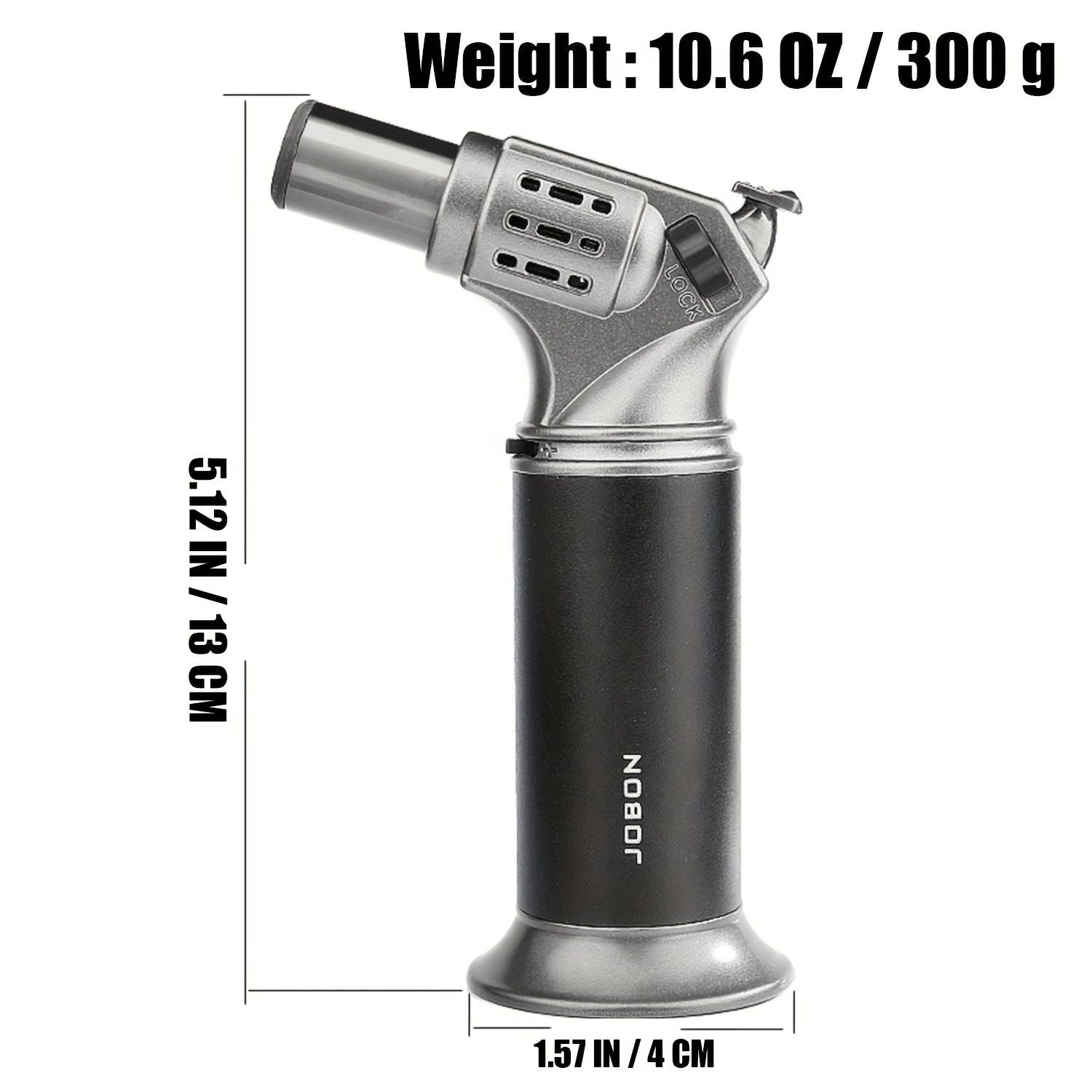 Red Jet Flame Torch Lighter, Wind-resistant Lighter, Refillable Butane Lighter, Electrician Soldering Tool, V1102-145-SIL-93714