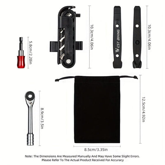 Black Silver multi functional tool set, ratchet wrench, magnetic connect rod, bidirectional ratchet, tire pry V1102-146-SIL-17658