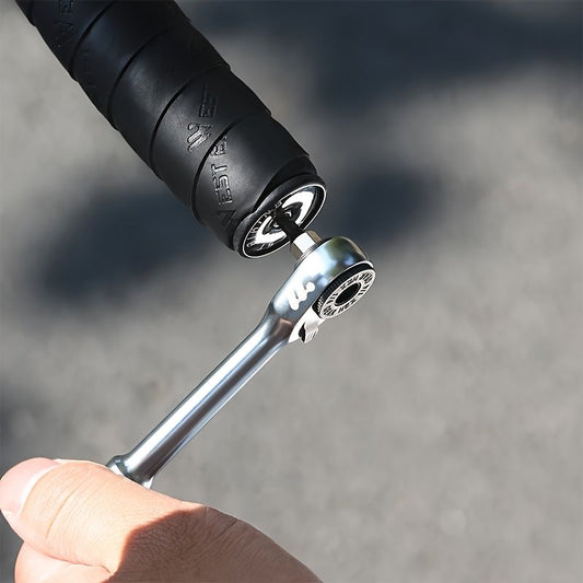 Black Silver multi functional tool set, ratchet wrench, magnetic connect rod, bidirectional ratchet, tire pry V1102-146-SIL-17658