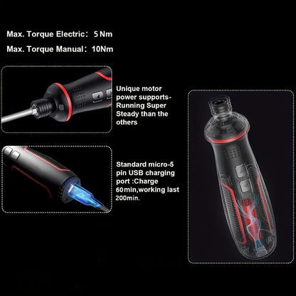 41-in-1 electric screwdriver, rechargeable screwdriver, multi-functional tool set, DIY tools, professional V1102-147-BLA-04074
