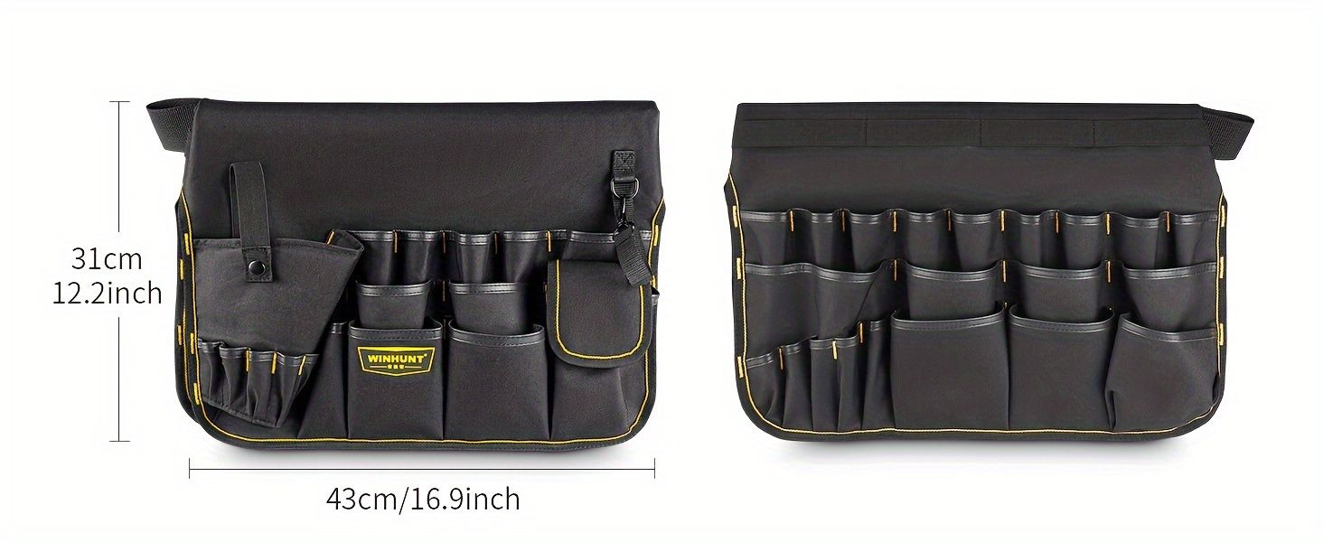 Black bucket tool organizer, tool storage, heavy duty tool organizer, multiple tool pockets, DIY tool V1102-148-SIL-80786