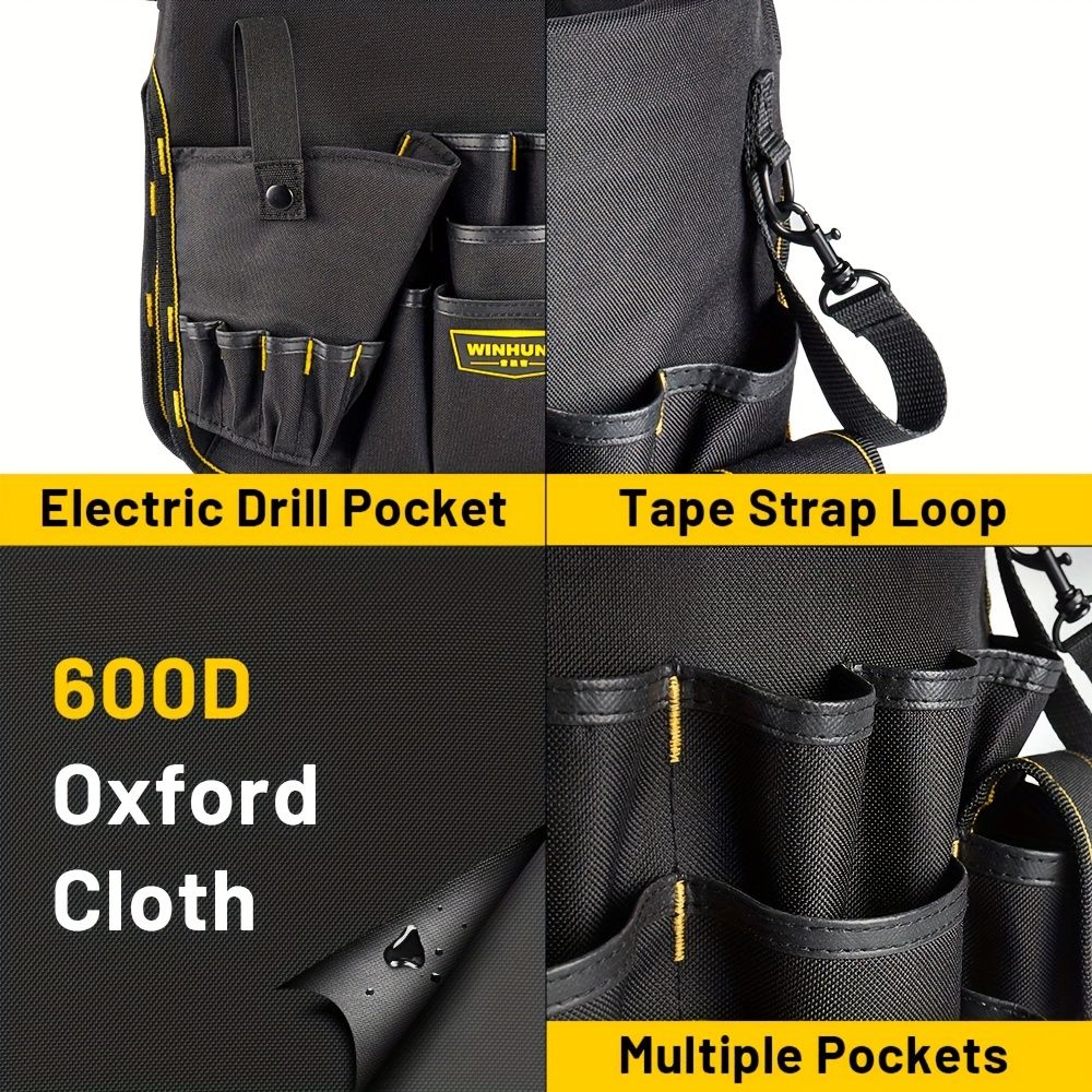 Black bucket tool organizer, tool storage, heavy duty tool organizer, multiple tool pockets, DIY tool V1102-148-SIL-80786