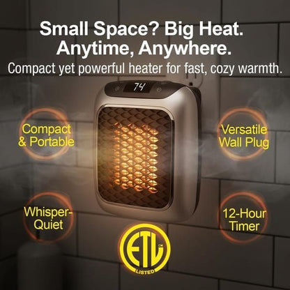 Wall-Mounted Heater Mini Electric Heater Office Heater Home Heater Fast Heating - Blue - Size Australian standard