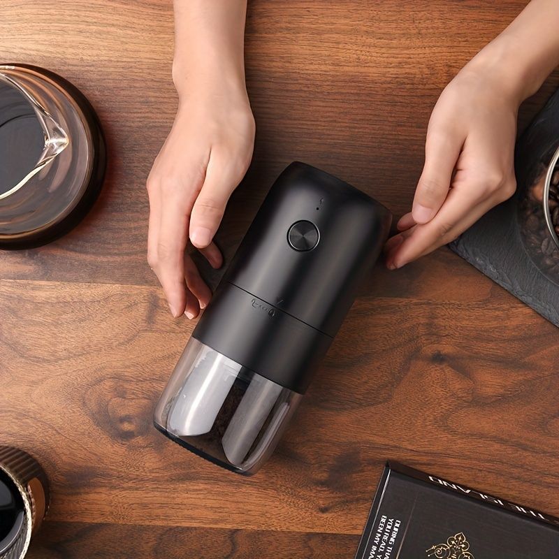 electric coffee grinder, Cliton coffee grinder, ceramic conical burr, portable coffee grinder, rechargeable coffee grinder, espresso coffee grinder, pour-over coffee grinder, Australia coffee grinder - Black - Size set