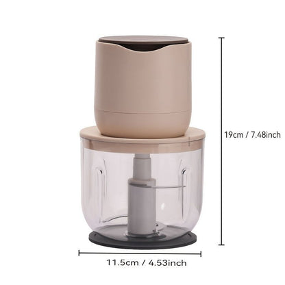 wireless meat grinder, USB charging meat grinder, 600ml food processor, multifunctional kitchen appliance, mincer, juicer, ice crusher, cordless blender, home electric food processor, Australian kitchen tool - Beige - Size 600ml