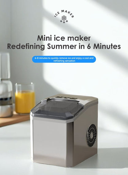 mini ice maker, household ice maker, portable ice maker, desktop ice maker, automatic ice maker, smart ice maker, bullet ice maker, dormitory ice maker, Australia, summer, small appliance, countertop ice machine - Black - Size Australian Standard