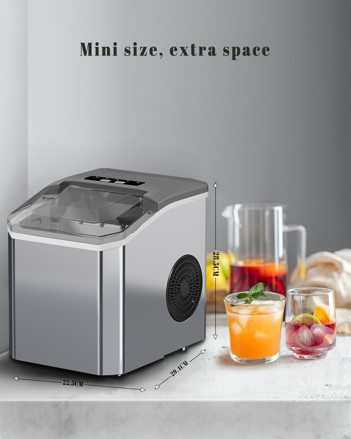 mini ice maker, household ice maker, portable ice maker, desktop ice maker, automatic ice maker, smart ice maker, bullet ice maker, dormitory ice maker, Australia, summer, small appliance, countertop ice machine - White - Size Australian Standard