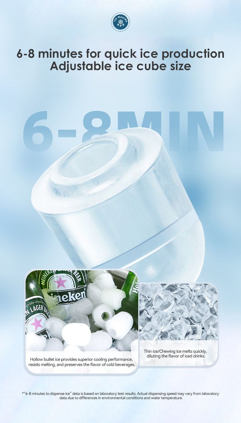 mini ice maker, household ice maker, portable ice maker, desktop ice maker, automatic ice maker, smart ice maker, bullet ice maker, dormitory ice maker, Australia, summer, small appliance, countertop ice machine - White - Size Australian Standard