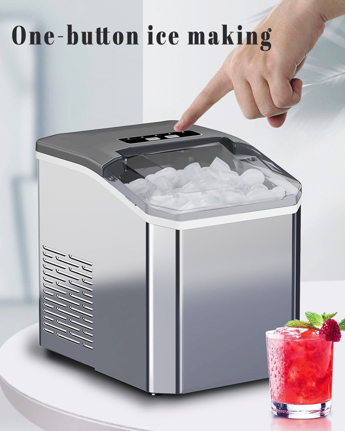mini ice maker, household ice maker, portable ice maker, desktop ice maker, automatic ice maker, smart ice maker, bullet ice maker, dormitory ice maker, Australia, summer, small appliance, countertop ice machine - White - Size Australian Standard